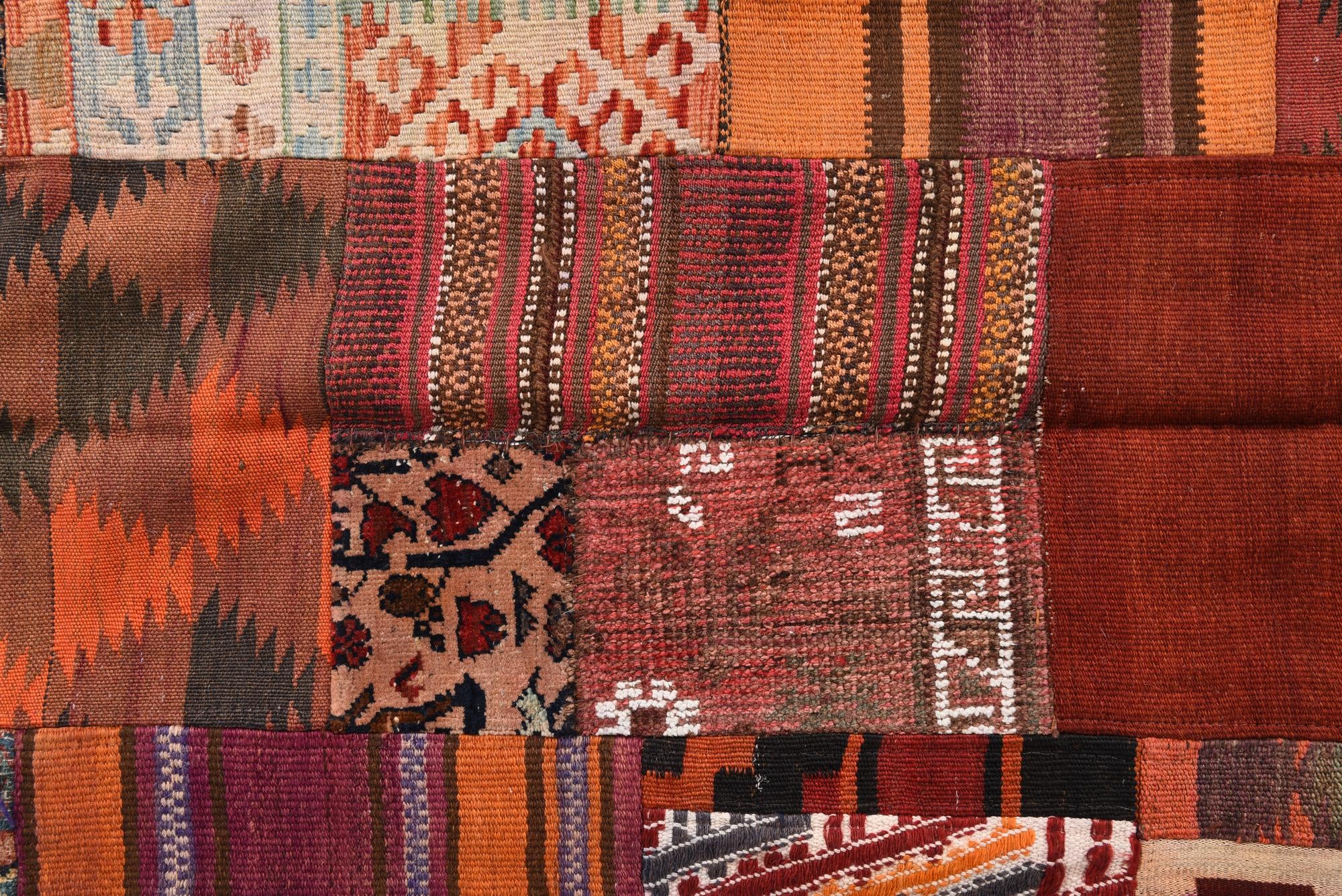 5' 7 x 8' Hand Woven Kilim Patchwork Wool Rug