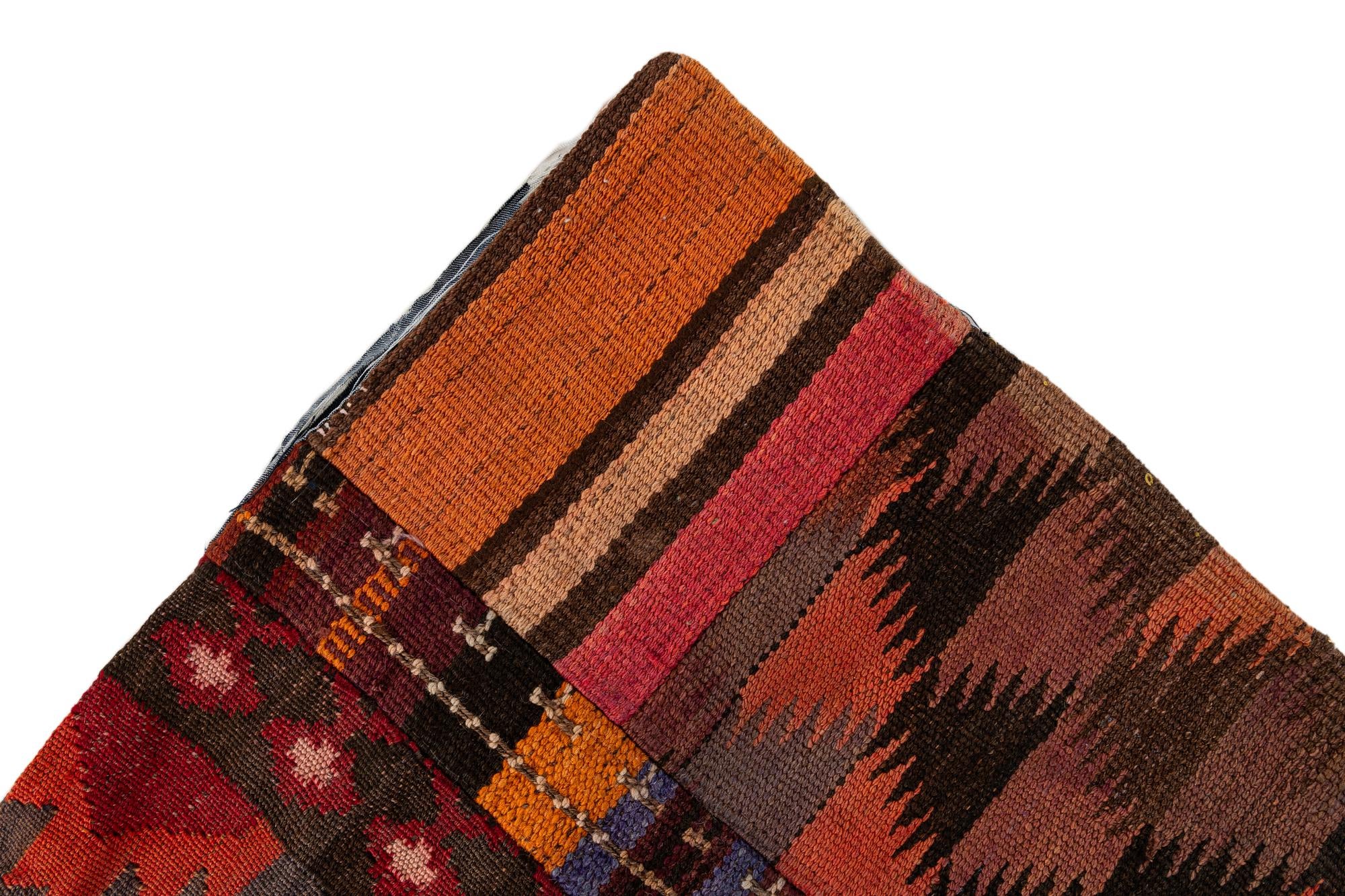 4' 2 x 6' Hand Woven Kilim Patchwork Wool Rug