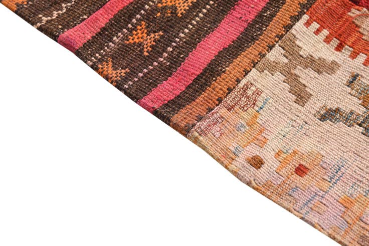 Detail image of 3' 4 x 5' 3 Hand Woven Kilim Patchwork Wool Rug