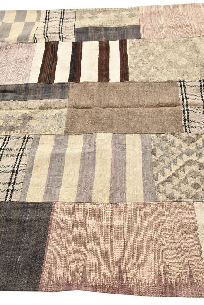 5' 5 x 7' 10 Hand Woven Kilim Patchwork Wool Rug