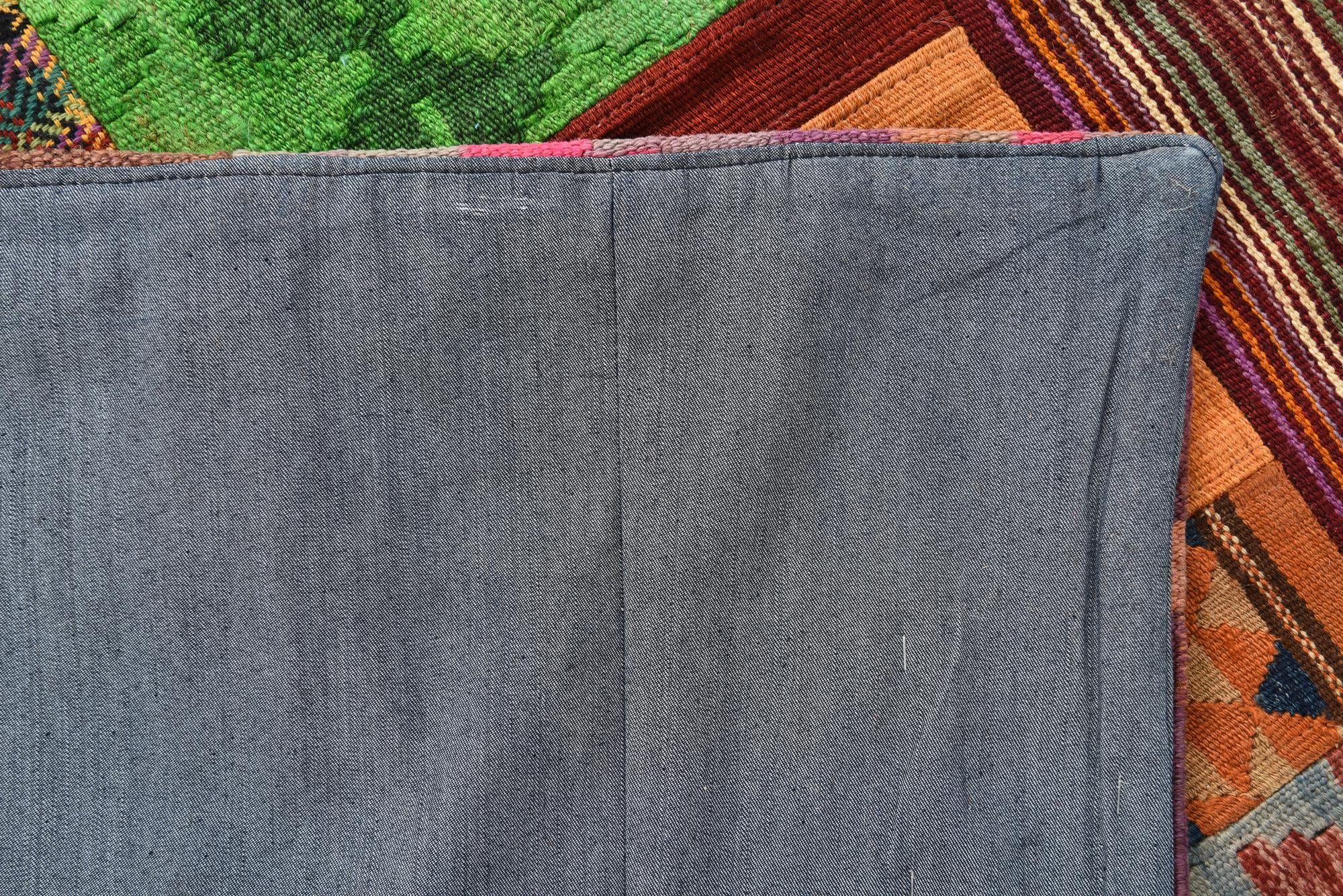 5' 5 x 7' 9 Hand Woven Kilim Patchwork Wool Rug
