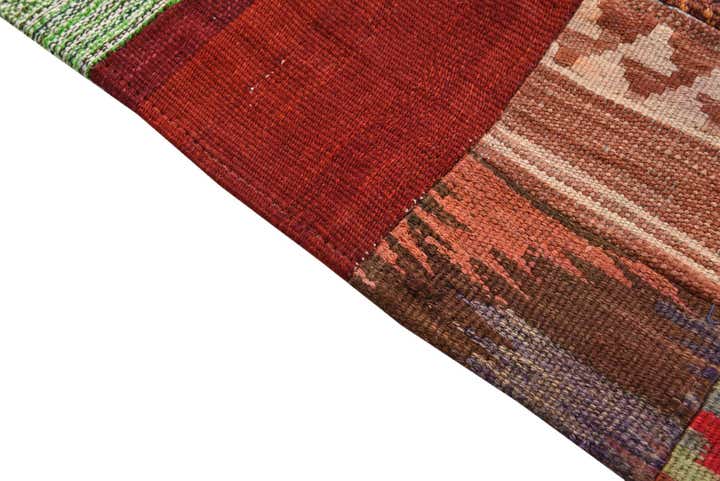 4' x 6' Hand Woven Kilim Patchwork Wool Rug