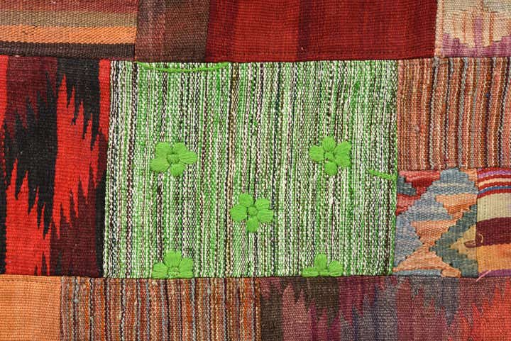 4' x 6' Hand Woven Kilim Patchwork Wool Rug
