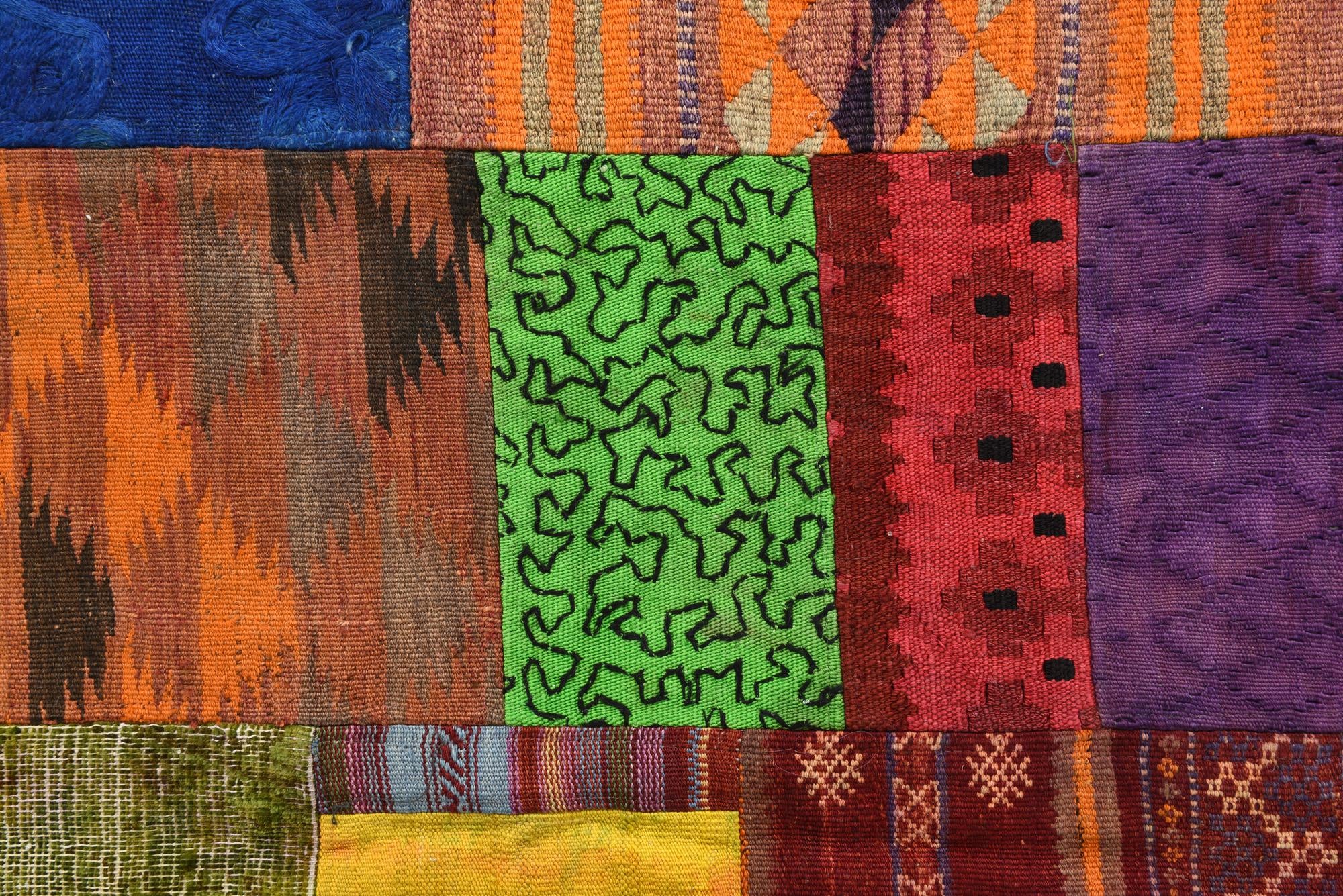6' 7 x 10' Hand Woven Kilim Patchwork Wool Rug