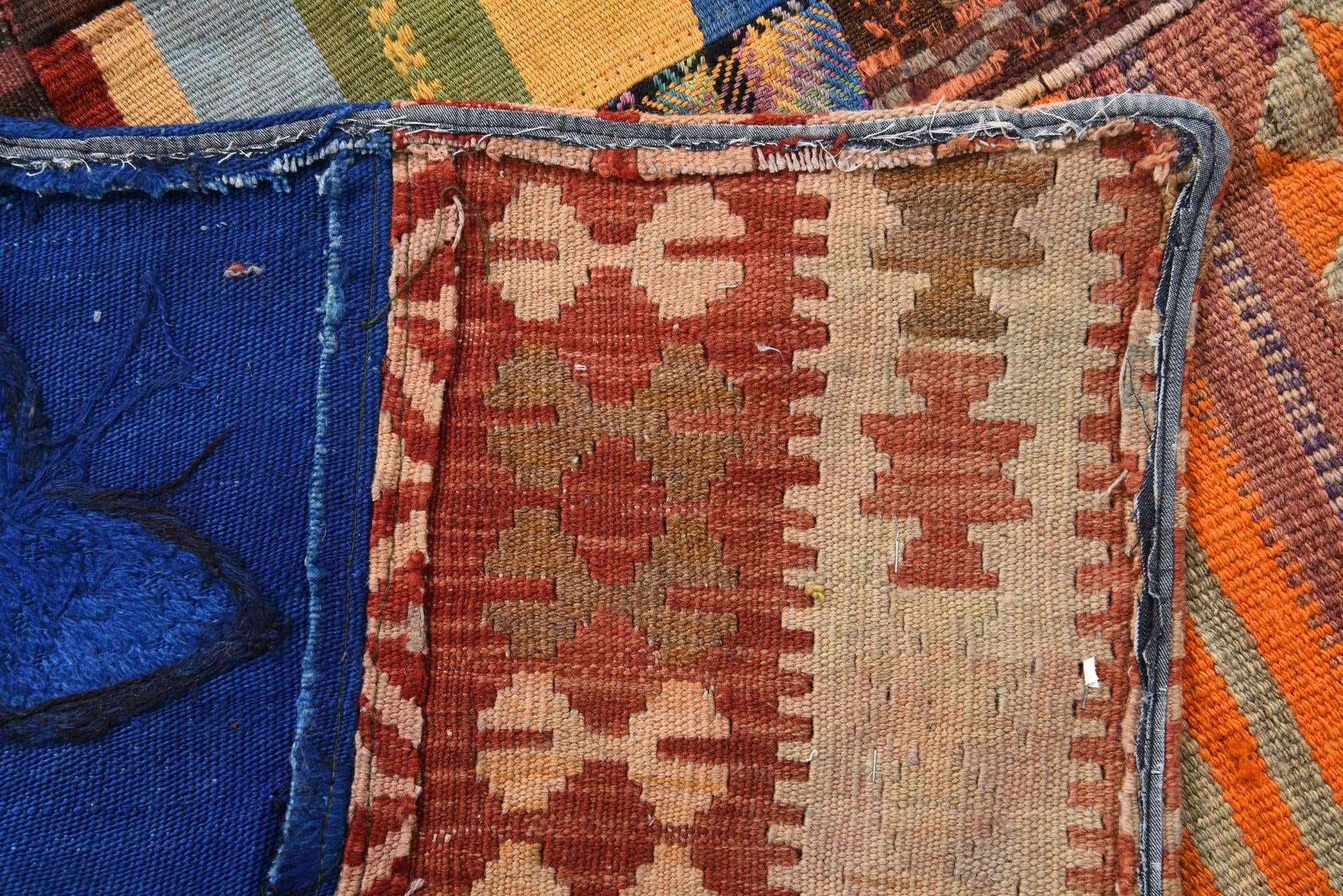 6' 7 x 10' Hand Woven Kilim Patchwork Wool Rug