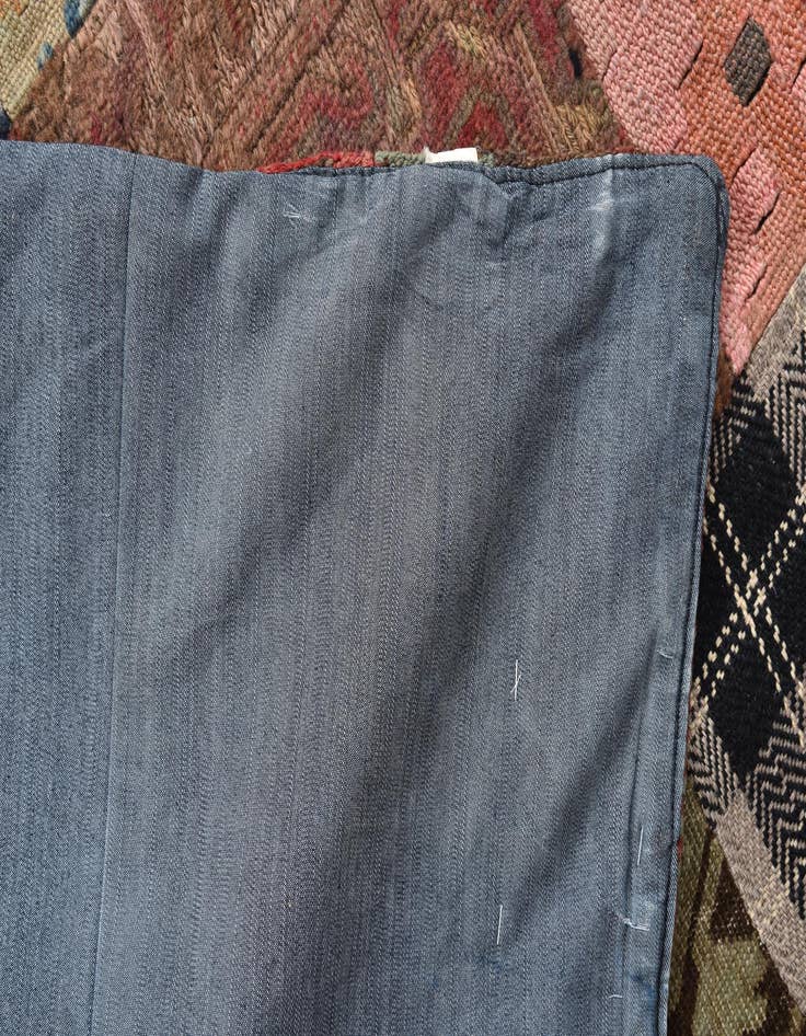 Detail image of 5' 5 x 8'  Hand Woven Kilim Patchwork Wool Rug