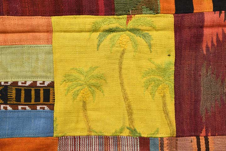 5' 7 x 8' Hand Woven Kilim Patchwork Wool Rug