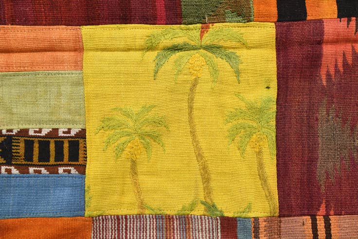 Detail image of 5' 7 x 8' Hand Woven Kilim Patchwork Wool Rug