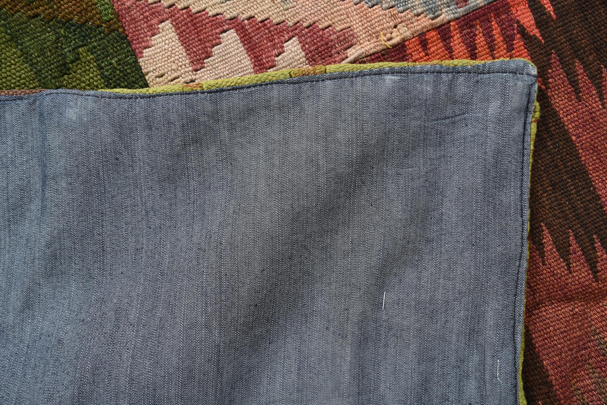 5' 7 x 8' Hand Woven Kilim Patchwork Wool Rug