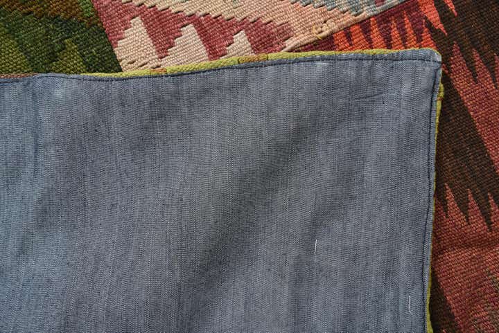 5' 7 x 8' Hand Woven Kilim Patchwork Wool Rug