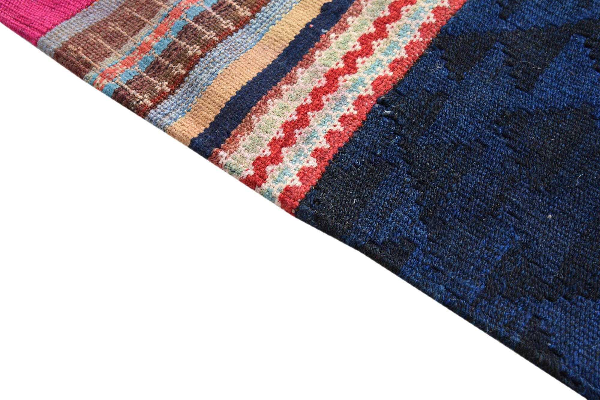 5' 6 x 7' 7 Hand Woven Kilim Patchwork Wool Rug