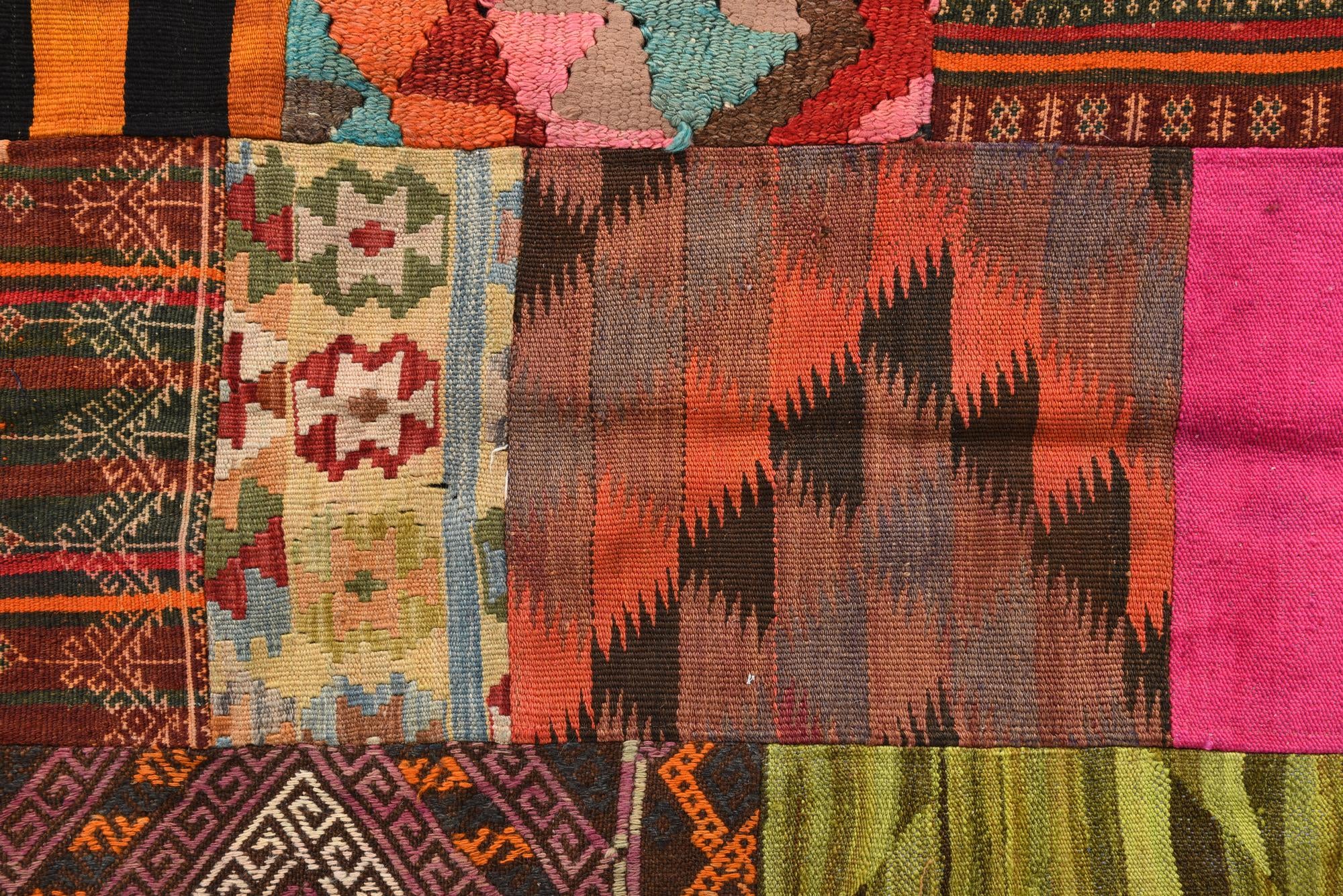 5' 6 x 7' 7 Hand Woven Kilim Patchwork Wool Rug