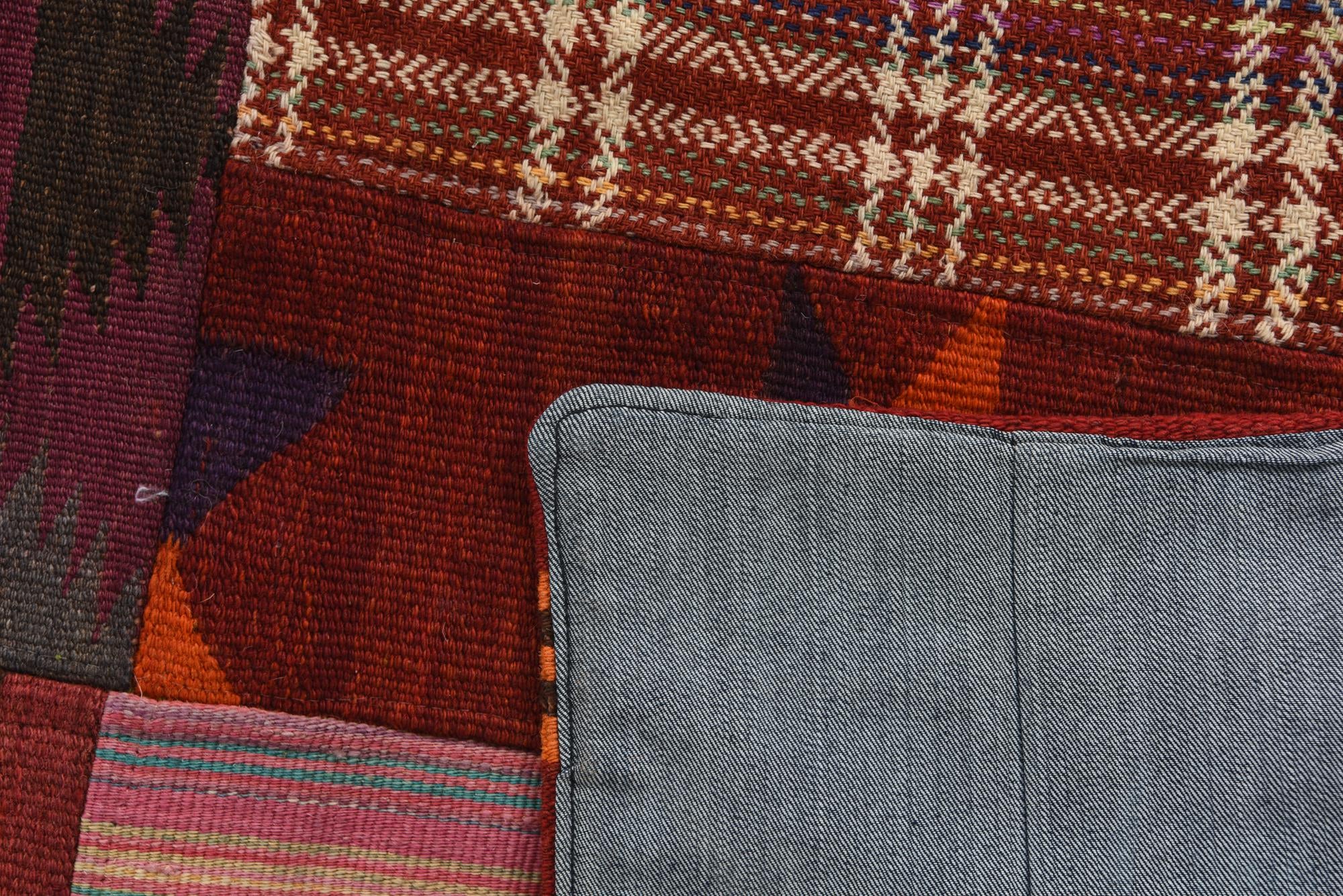 5' 1 x 6' 7 Hand Woven Kilim Patchwork Wool Rug