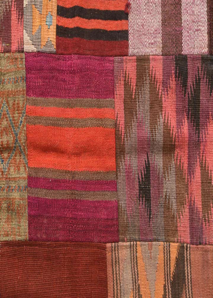 4' 10 x 6' 6 Hand Woven Kilim Patchwork Wool Rug