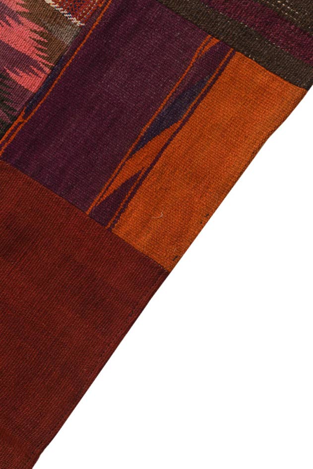 Detail image of 5' 1 x 6' 8 Hand Woven Kilim Patchwork Wool Rug