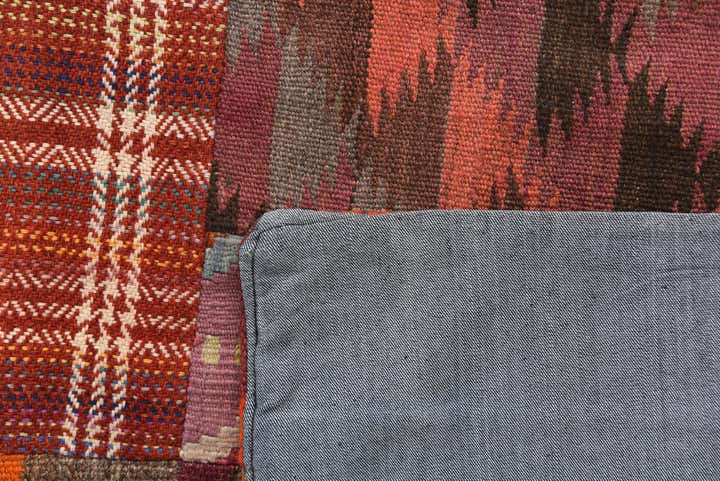 5' 1 x 6' 8 Hand Woven Kilim Patchwork Wool Rug