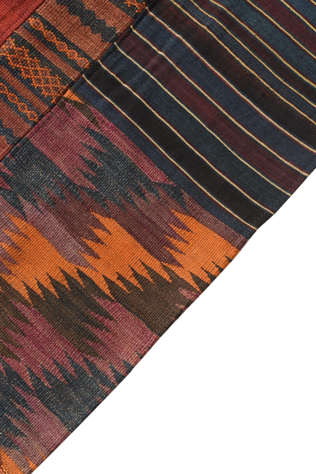 5' 7 x 8' 1 Hand Woven Kilim Patchwork Wool Rug
