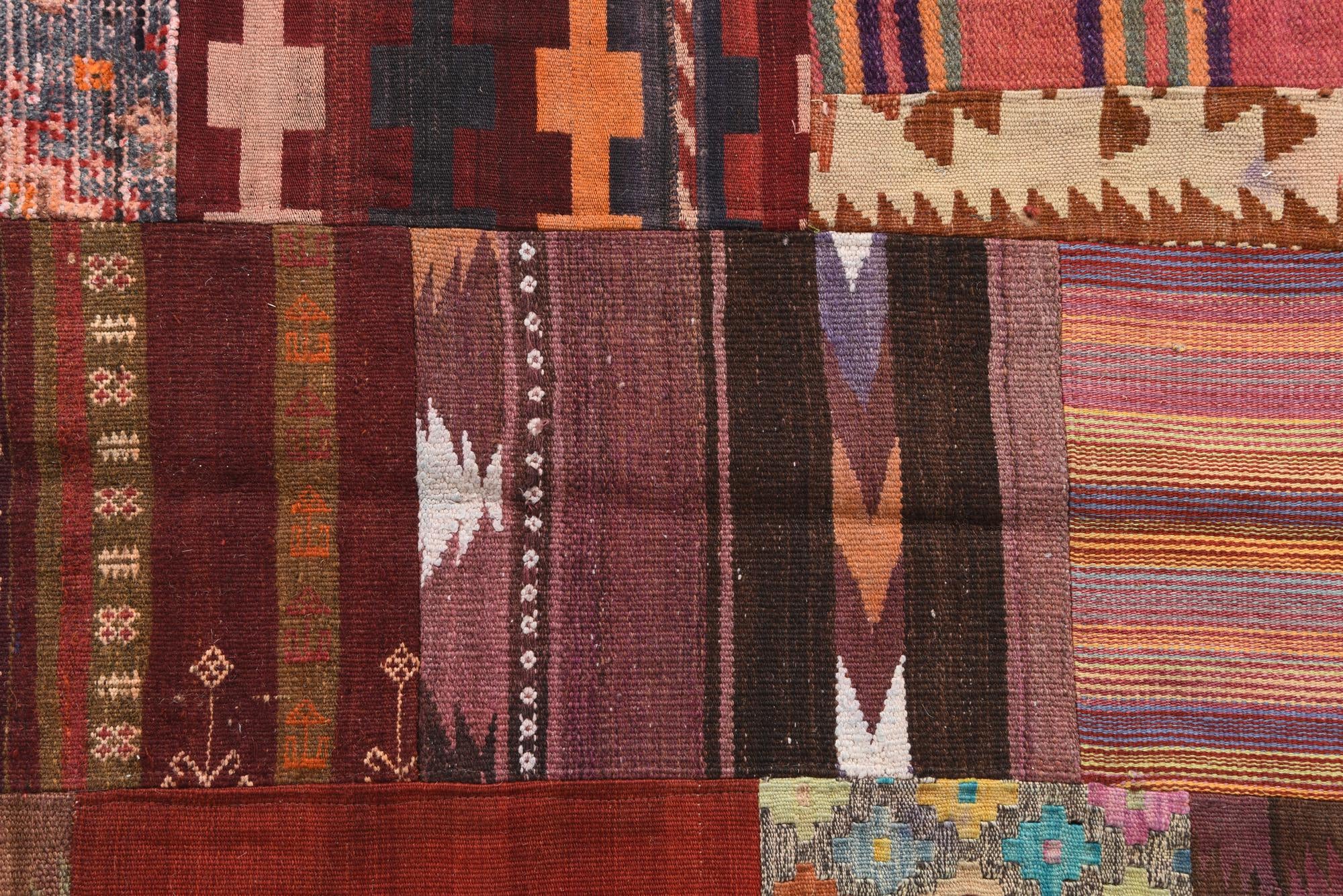 5' 7 x 8' 1 Hand Woven Kilim Patchwork Wool Rug