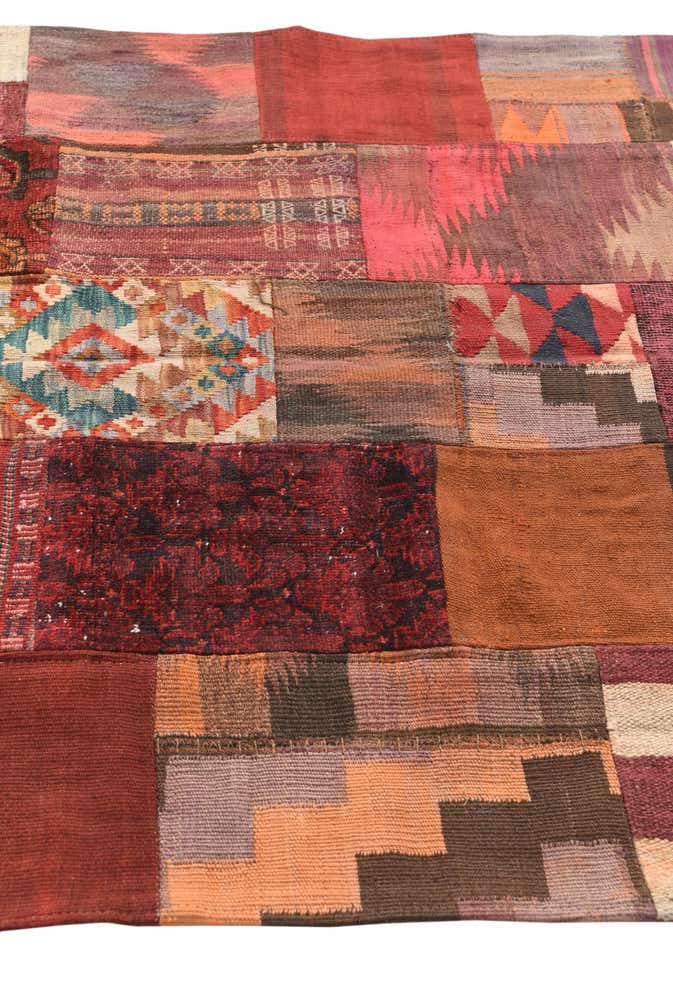 4' x 6' Hand Woven Kilim Patchwork Wool Rug