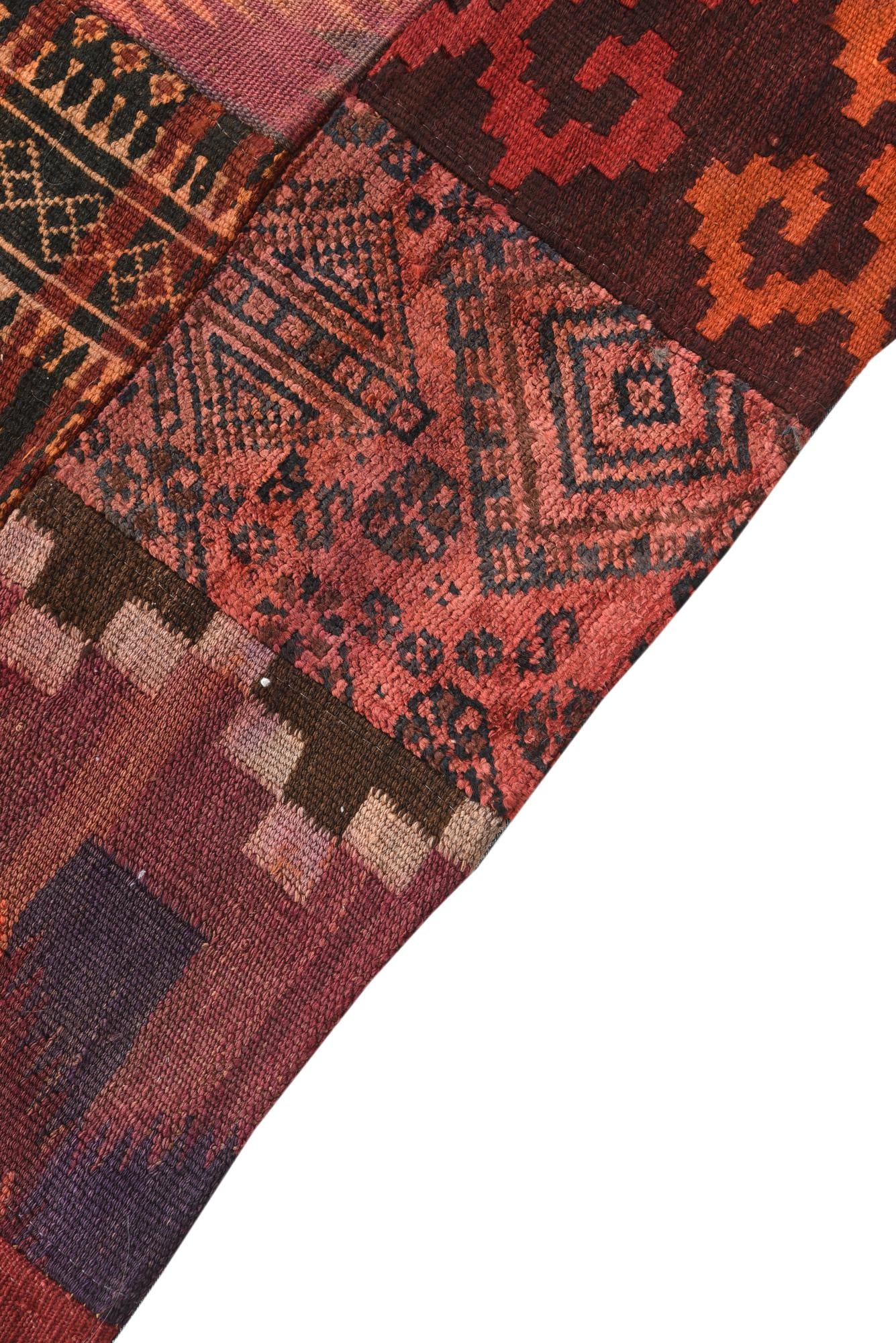 4' x 6' Hand Woven Kilim Patchwork Wool Rug