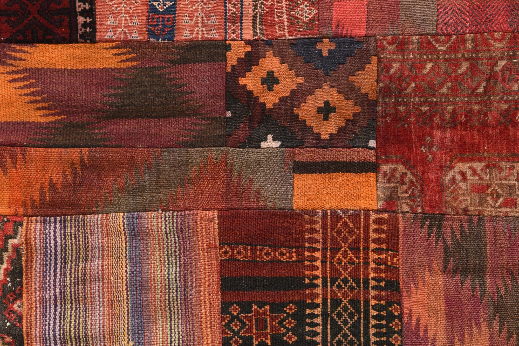 4' x 6' Hand Woven Kilim Patchwork Wool Rug