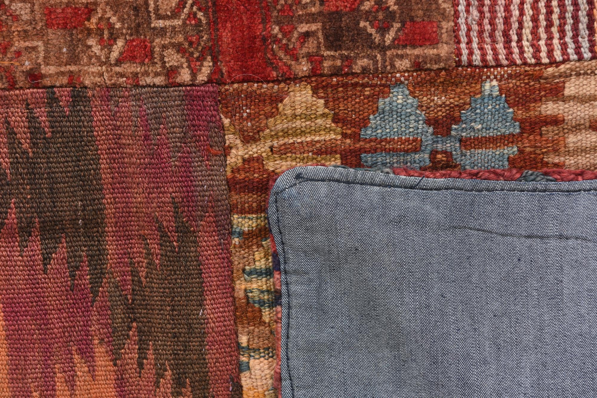 4' x 6' Hand Woven Kilim Patchwork Wool Rug