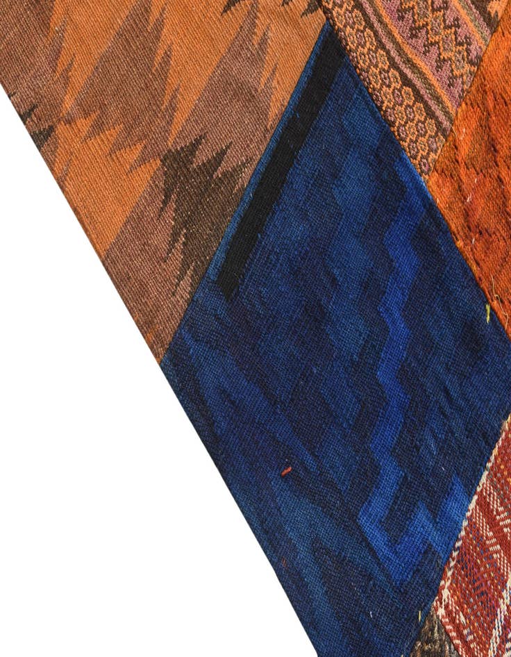 Detail image of 5' 9 x 7' 8  Hand Woven Kilim Patchwork Wool Rug