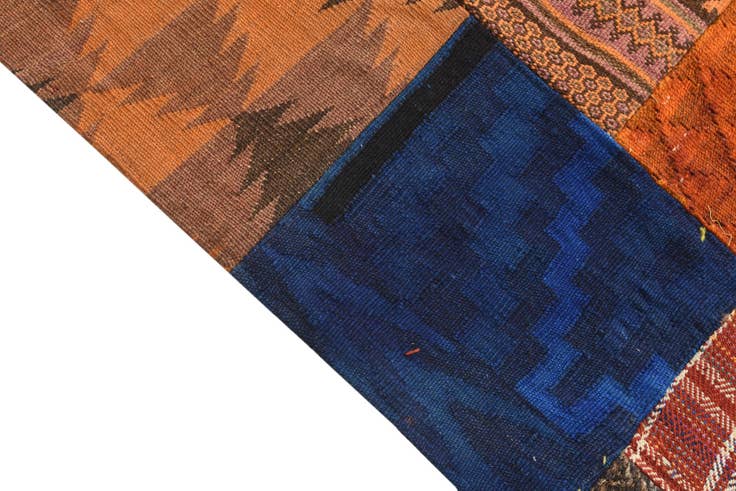 Detail image of 5' 9 x 7' 8 Hand Woven Kilim Patchwork Wool Rug