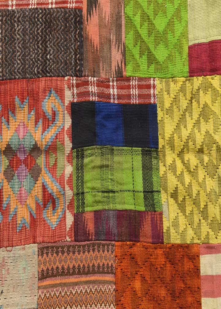5' 9 x 7' 8 Hand Woven Kilim Patchwork Wool Rug