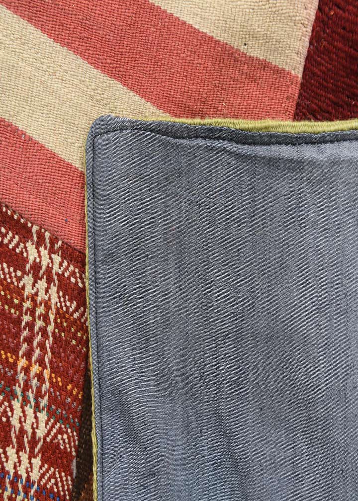 5' 9 x 7' 8 Hand Woven Kilim Patchwork Wool Rug