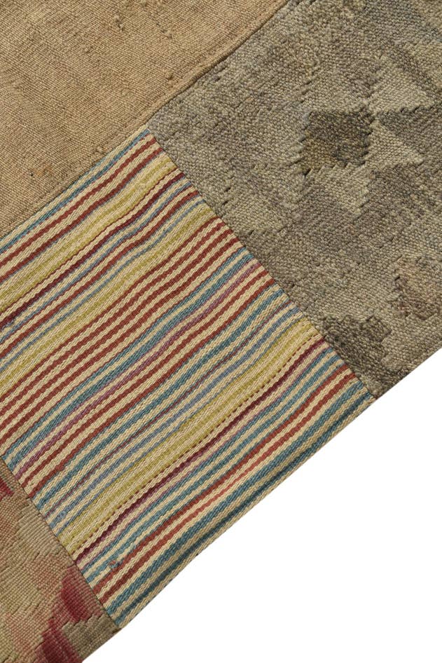 Detail image of 5' 6 x 8' Hand Woven Kilim Patchwork Wool Rug