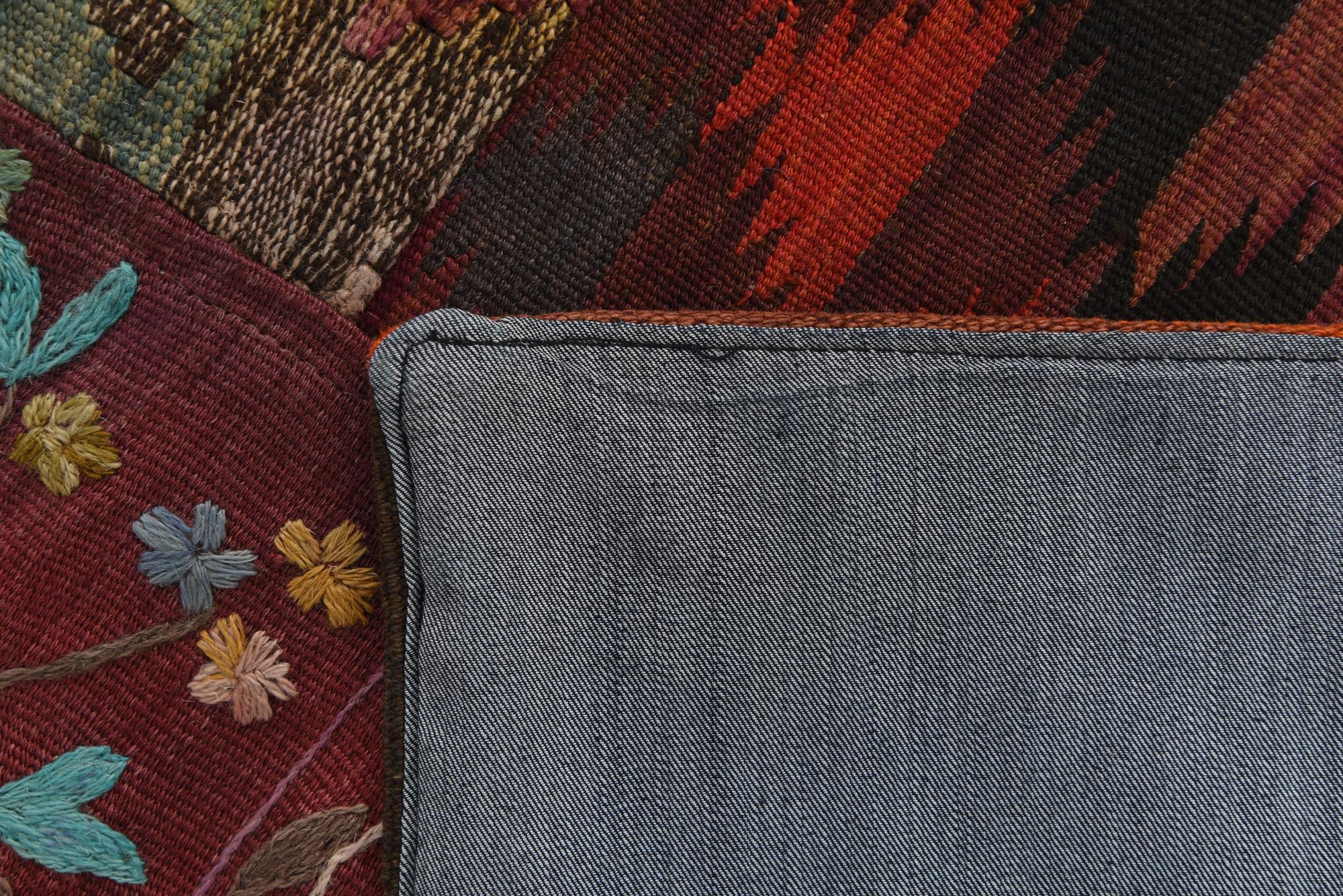5' 6 x 8' Hand Woven Kilim Patchwork Wool Rug