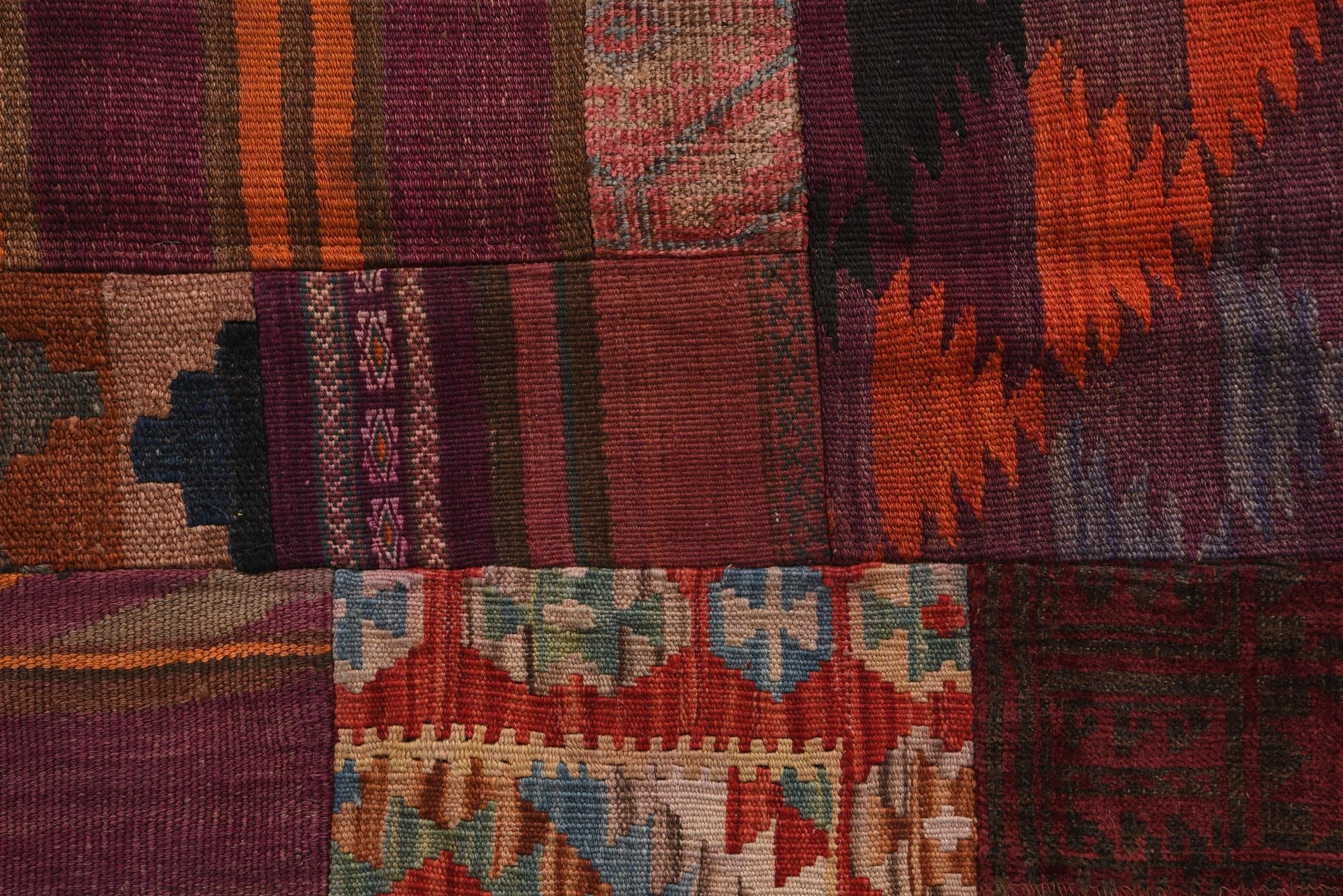 4' 1 x 6' Hand Woven Kilim Patchwork Wool Rug