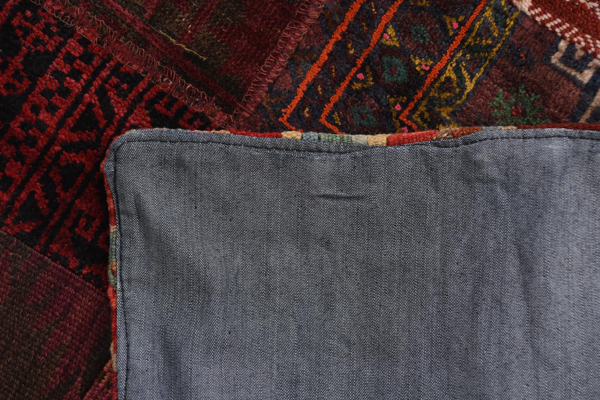 4' 1 x 6' Hand Woven Kilim Patchwork Wool Rug