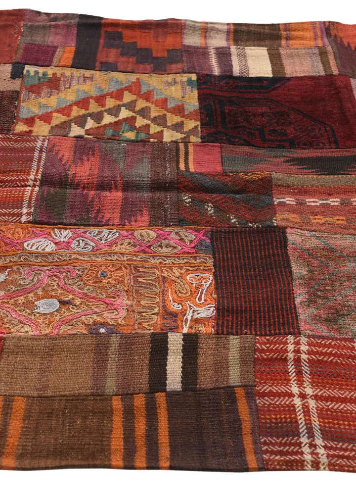 3' 10 x 6' Hand Woven Kilim Patchwork Wool Rug