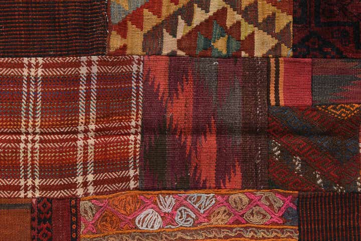 3' 10 x 6' Hand Woven Kilim Patchwork Wool Rug