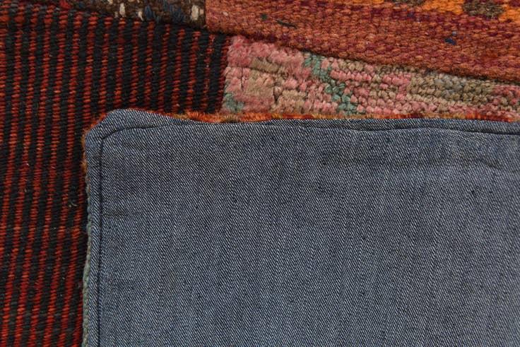 Detail image of 3' 10 x 6' Hand Woven Kilim Patchwork Wool Rug
