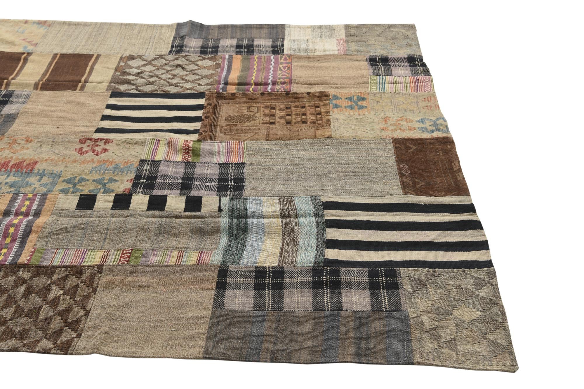 6' 5 x 10' Hand Woven Kilim Patchwork Wool Rug