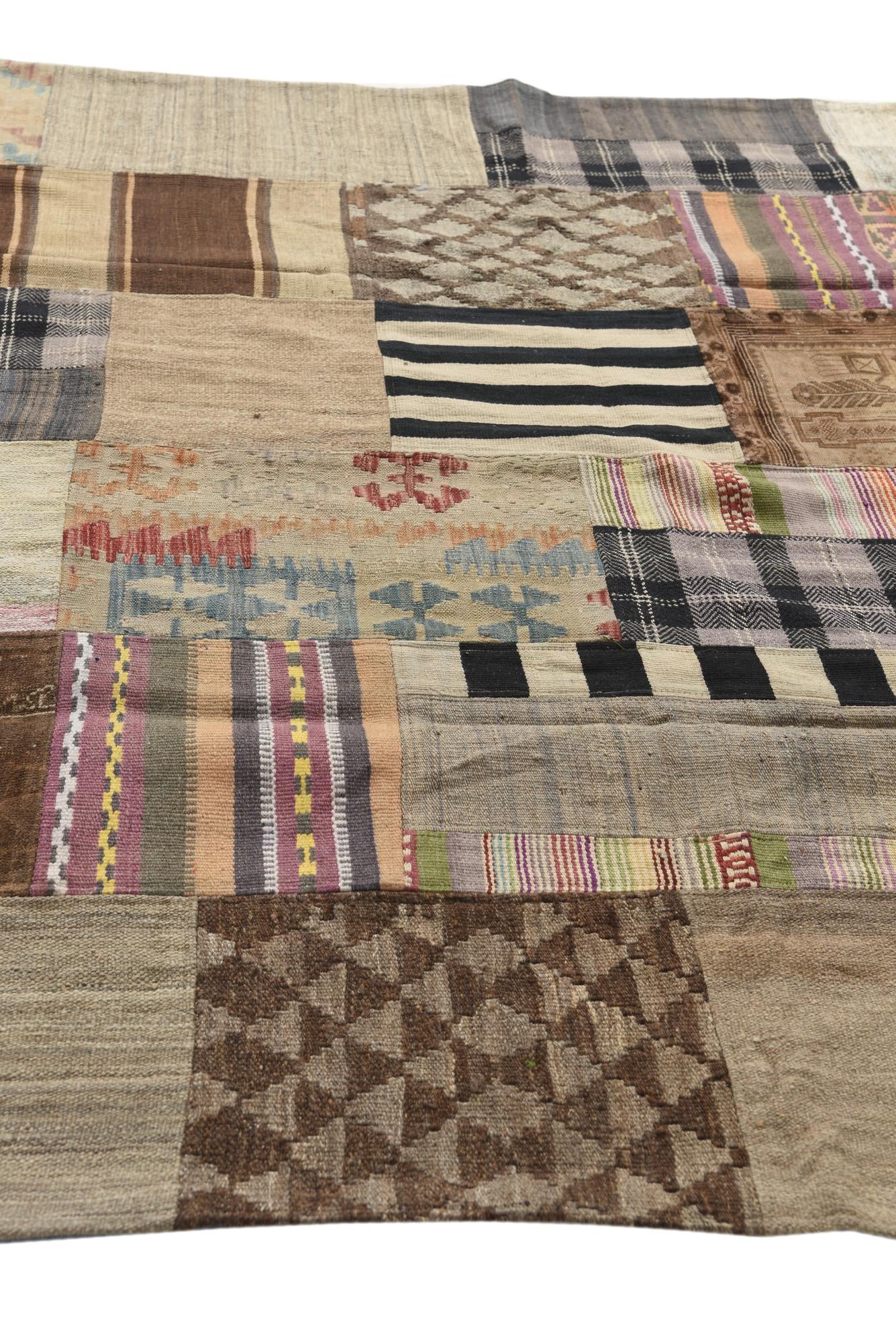 6' 5 x 10' Hand Woven Kilim Patchwork Wool Rug