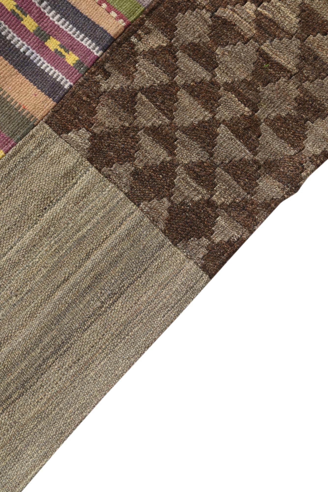 6' 5 x 10' Hand Woven Kilim Patchwork Wool Rug