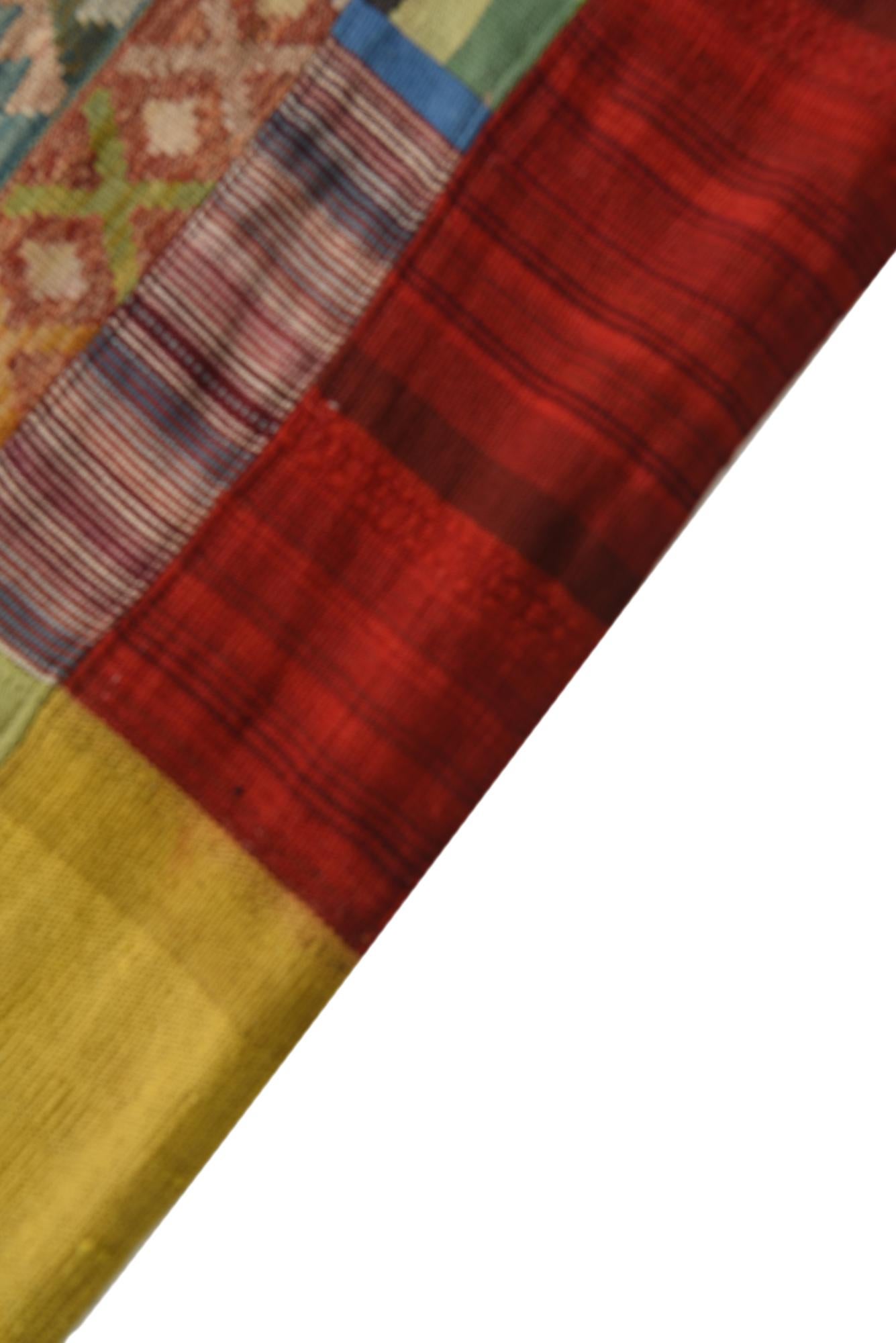 5' 9 x 8' 2 Hand Woven Kilim Patchwork Wool Rug