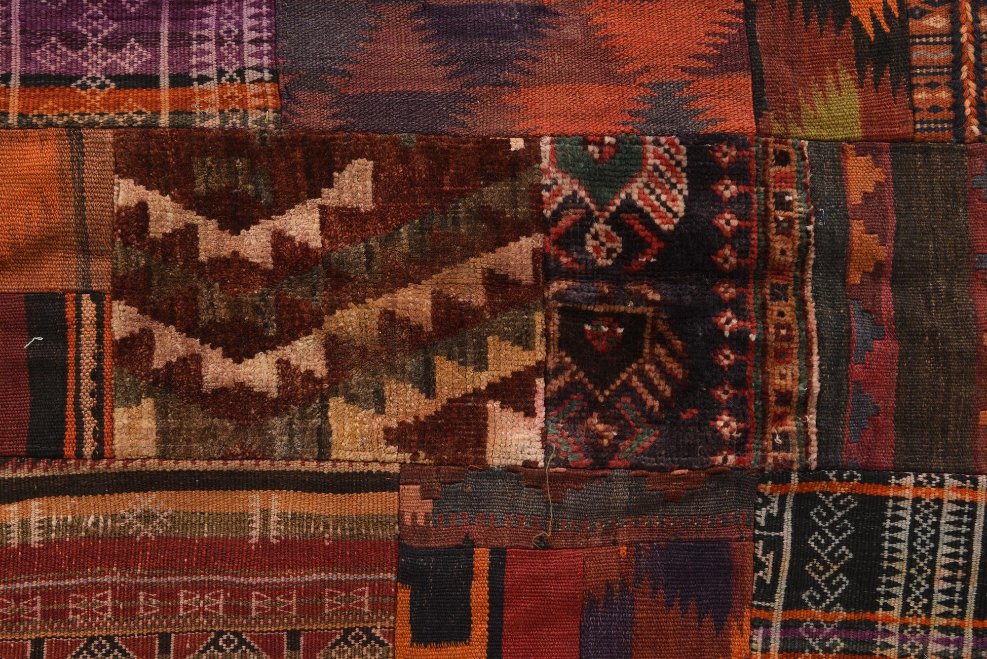 4' x 5' 10 Hand Woven Kilim Patchwork Wool Rug