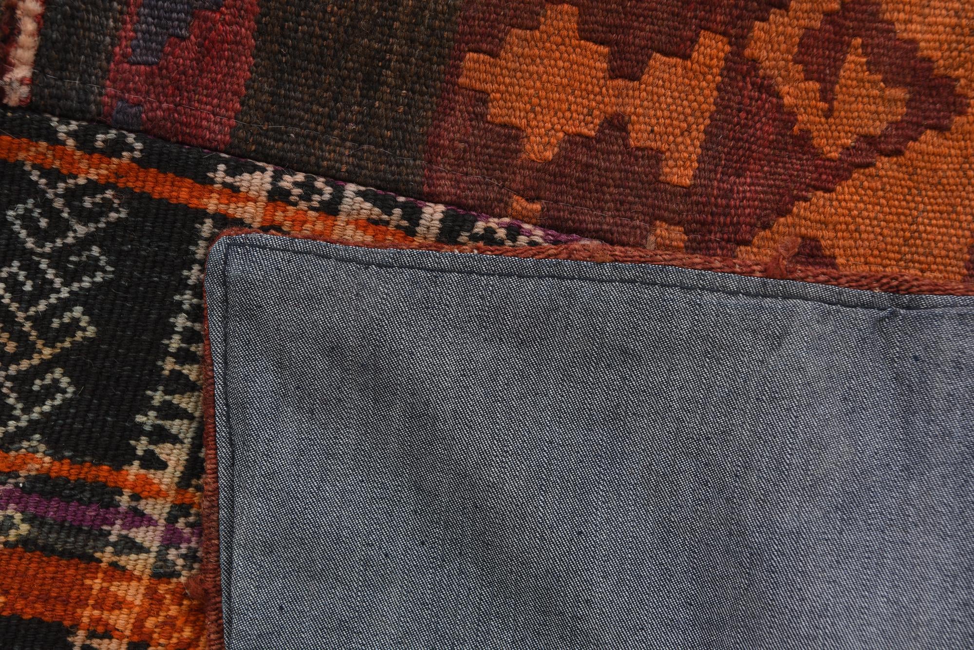 4' x 5' 10 Hand Woven Kilim Patchwork Wool Rug