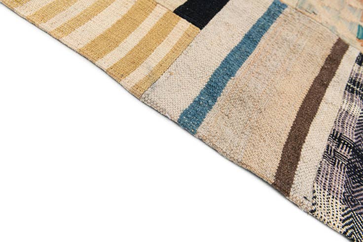 Detail image of 6' 6 x 8' 10 Hand Woven Kilim Patchwork Wool Rug