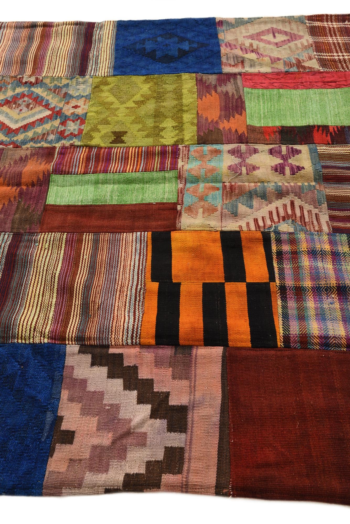5' 5 x 7' 10 Hand Woven Kilim Patchwork Wool Rug