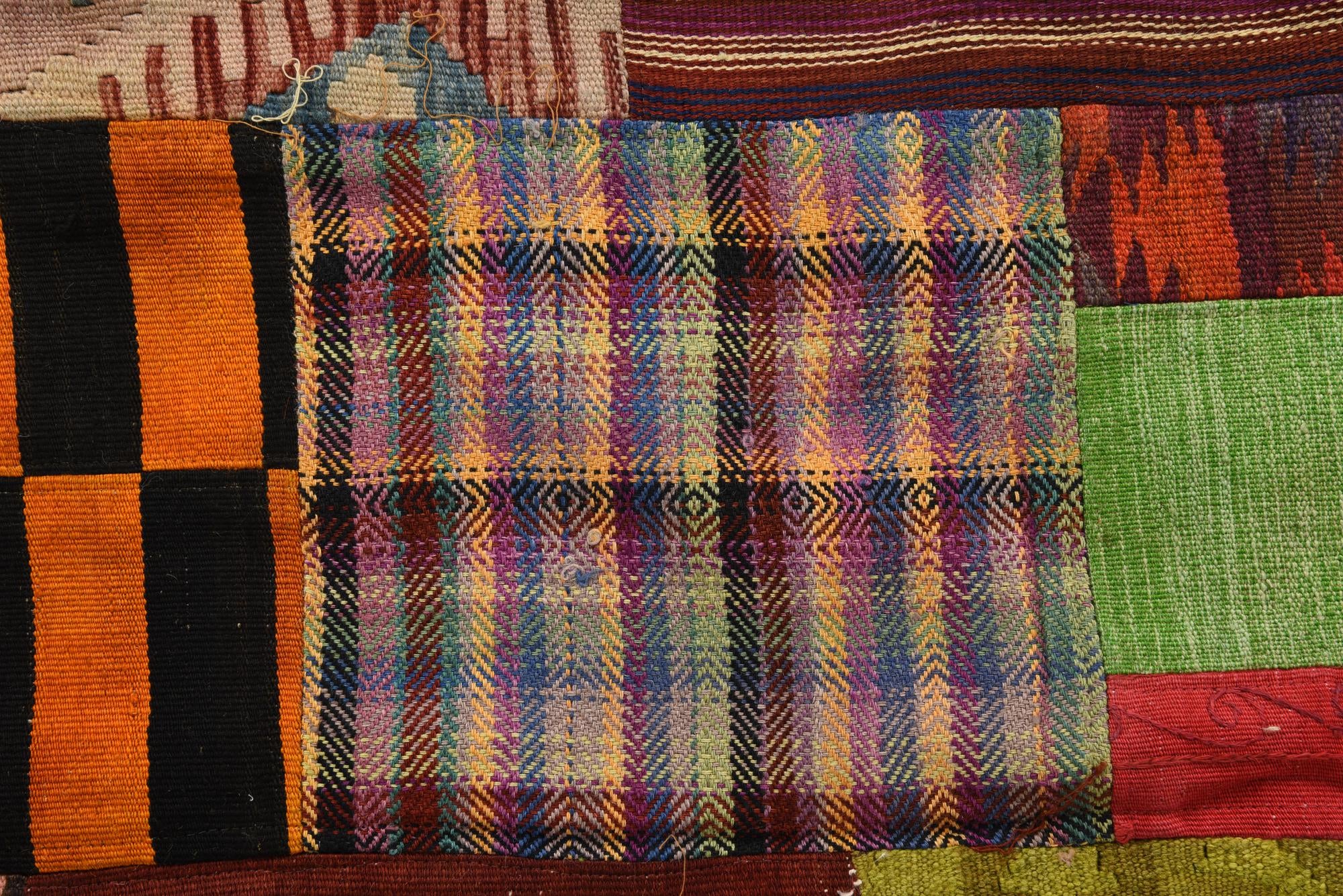 5' 5 x 7' 10 Hand Woven Kilim Patchwork Wool Rug