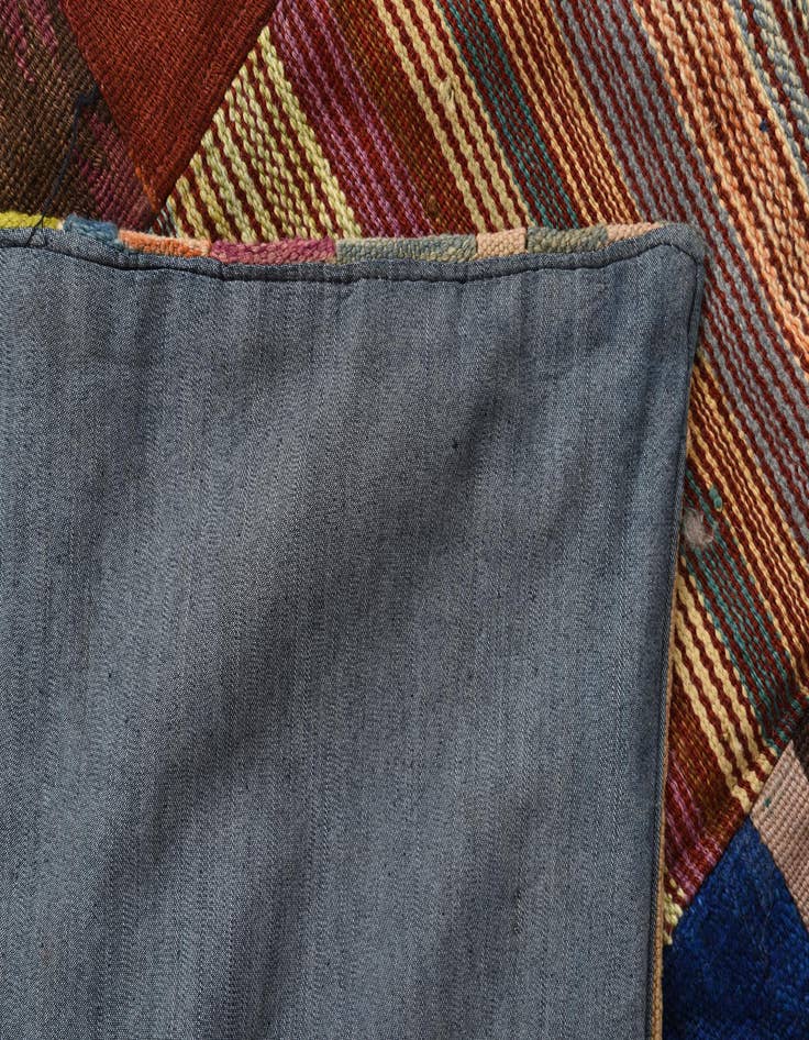 Detail image of 5' 5 x 7' 10  Hand Woven Kilim Patchwork Wool Rug