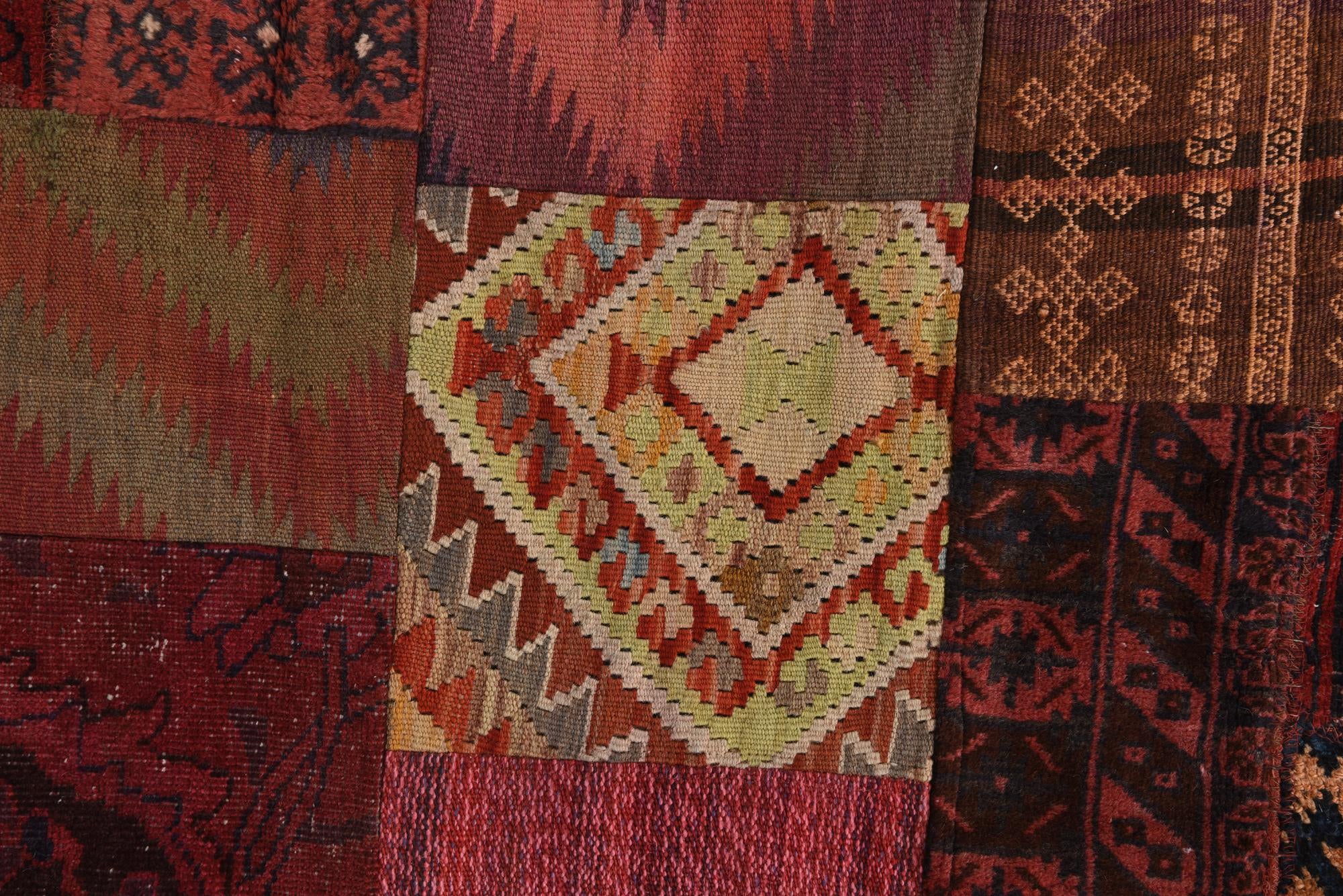 4' 10 x 6' 6 Hand Woven Kilim Patchwork Wool Rug