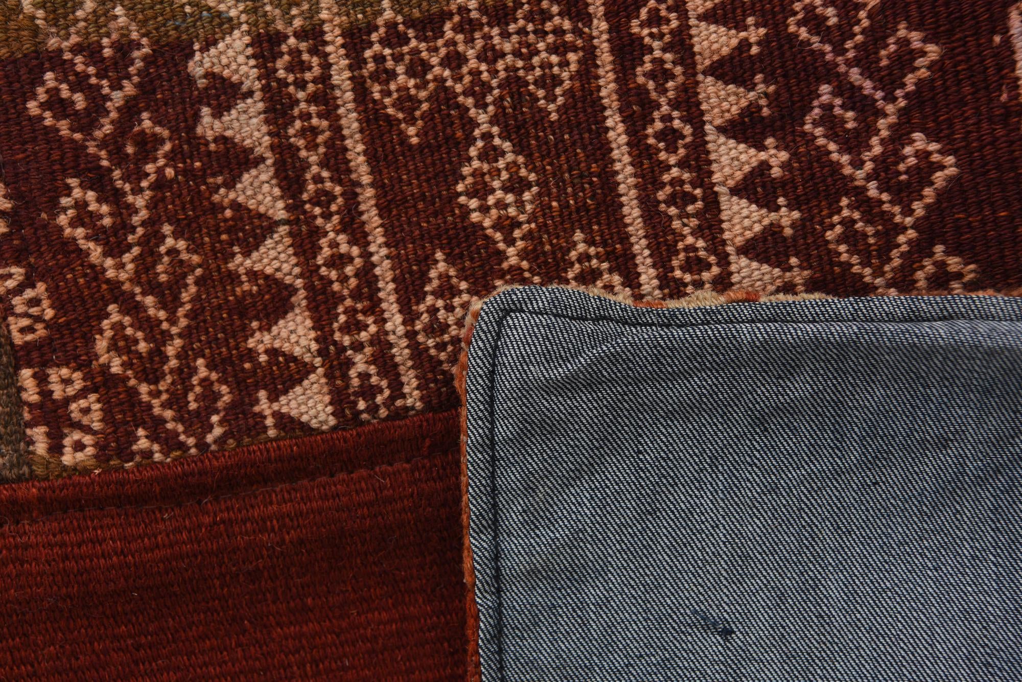 4' 10 x 6' 6 Hand Woven Kilim Patchwork Wool Rug