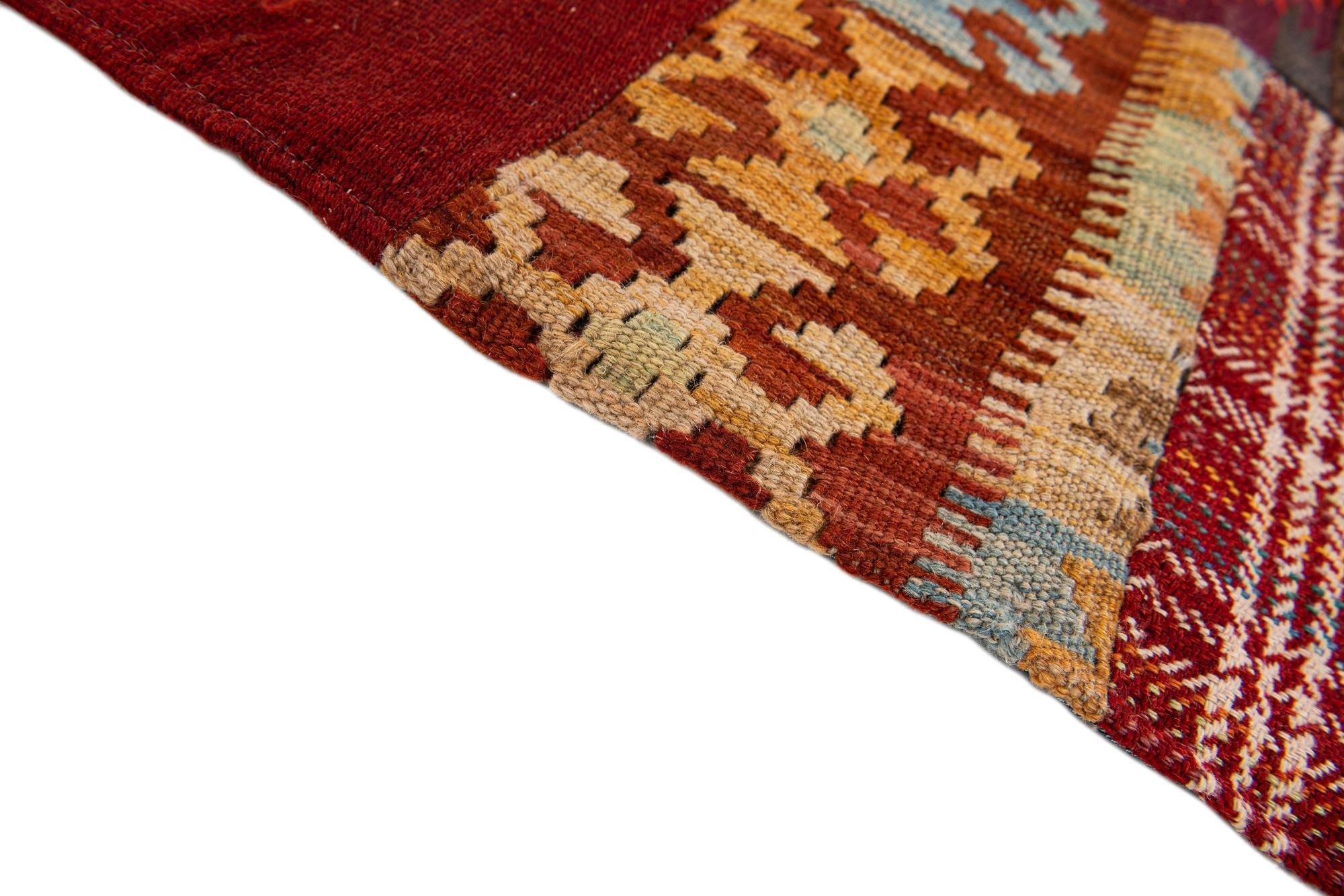 5' x 6' 8 Hand Knotted Kilim Patchwork Wool Rug